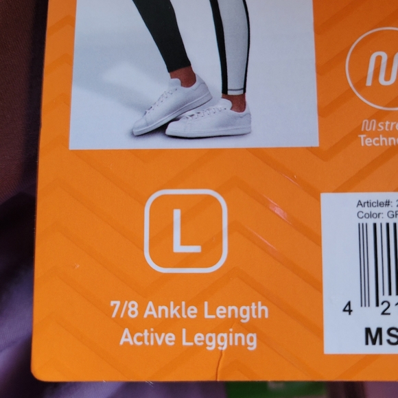 NWT Muuv Women's Workout Ankle Leggings Purple/White Sz L - Picture 6 of 9